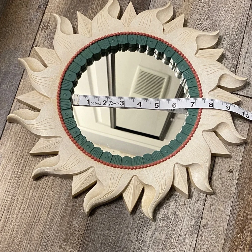 Vintage Home Interiors Cream and Green Decorative Mirror